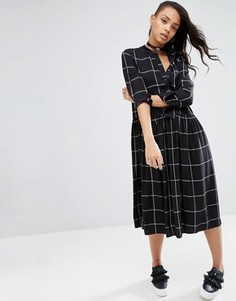 Платье миди в клетку ASOS - Мульти