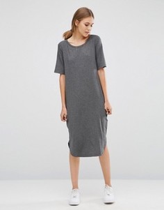 Длинное платье-футболка Just Female Gilli - Серый