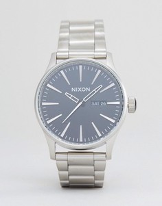 Серебристые часы-браслет Nixon Sentry SS - Серебряный