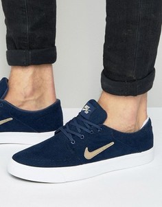 Темно-синие парусиновые кроссовки-премиум Nike SB Portmore 807399-420 - Темно-синий
