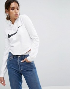 Белый укороченный худи Nike - Белый