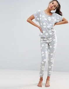 Пижамный комплект из футболки и леггинсов с радугой ASOS - Мульти