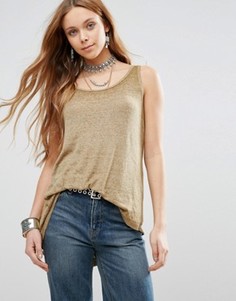 Однотонный топ с оборкой Free People Melbourne - Розовый