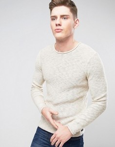 Вязаный джемпер с необработанными краями Only &amp; Sons - Кремовый