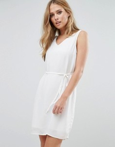 Цельнокройное платье без рукавов с V-образным вырезом Vila - Белый