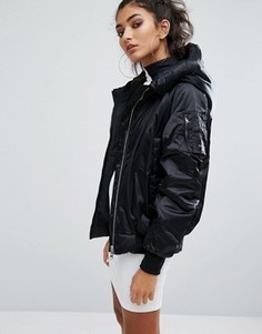 Атласная oversize-куртка adidas Originals EQT - Черный