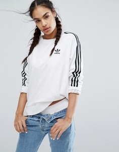 Белый свитшот с тремя полосками adidas Originals - Белый