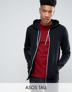 Черный худи на молнии ASOS TALL - Черный