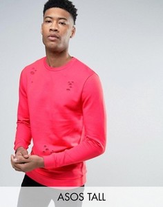 Рваный свитшот ASOS TALL - Красный