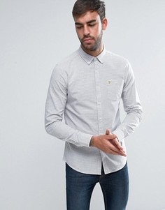 Светло-бежевая узкая рубашка в клеточку на пуговицах Farah Webber - Белый