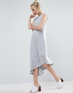 Платье миди асимметричной длины ASOS - Серый