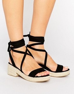 Сандалии с завязками ASOS TRUST ME - Черный