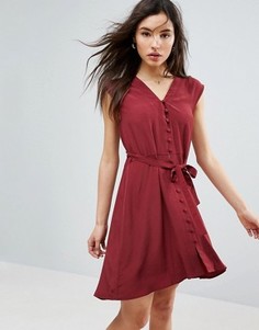 Чайное платье мини на пуговицах ASOS - Красный