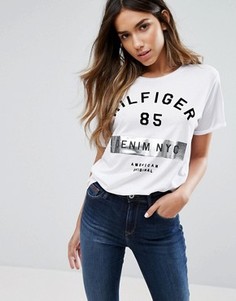 Футболка с логотипом металлик Hilfiger Denim - Белый