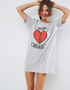 Oversize-футболка для сна с принтом Heartbreaker ASOS - Мульти