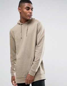Длинный бежевый худи ASOS - Бежевый