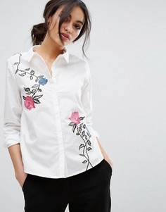 Рубашка с цветочной вышивкой Vero Moda - Белый