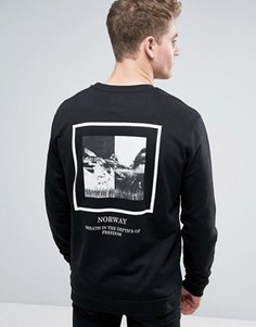 Свитшот с фотопринтом на спине ASOS - Черный
