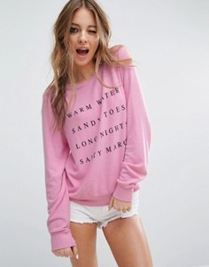 Свободный пляжный джемпер Wildfox Tropical Vacation List - Розовый