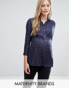 Рубашка со звездочками Isabella Oliver - Темно-синий