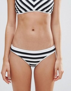 Плавки бикини в шевронную полоску Seafolly - Черный