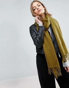 Длинный мягкий шарф с кисточками ASOS - Зеленый