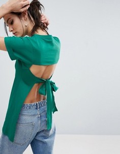 Футболка с открытой спиной ASOS - Зеленый