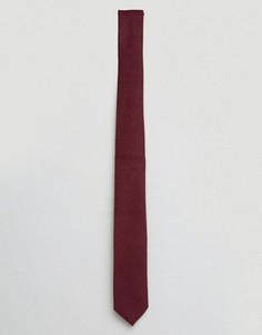 Узкий фактурный галстук бордового цвета ASOS - Красный