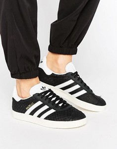 Кожаные кроссовки премиум ADIDAS GAZELLE - Черный