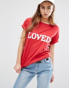 Свободная футболка с принтом Loved Daisy Street - Красный