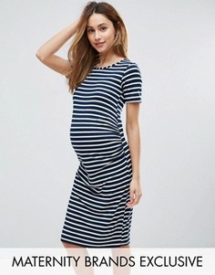 Трикотажное облегающее платье в полоску Bluebelle Maternity - Темно-синий