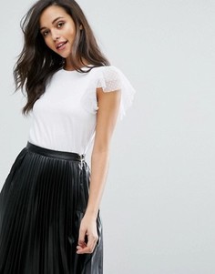 Футболка с рюшами Miss Selfridge - Белый