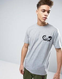 Футболка с вышивкой Пепе ле Пью ASOS Valentines - Серый
