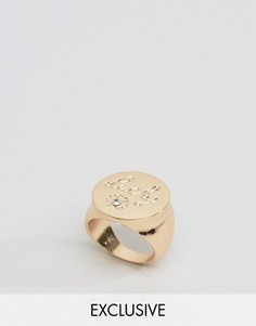 Кольцо с надписью Lucky Monki - Золотой