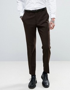 Брюки узкого кроя на основе шерсти Burton Menswear - Коричневый