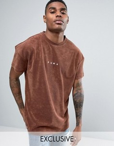 Коричневая махровая футболка Puma эксклюзивно для ASOS 57533302 - Коричневый