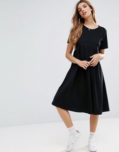 Платье миди с присборенной юбкой ASOS Ultimate - Черный