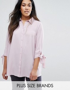 Рубашка с бантиками на рукавах New Look Plus - Бежевый