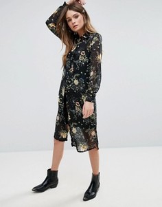 Длинное платье-рубашка QED London - Черный