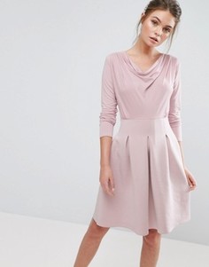 Короткое приталенное платье со складками Closet London - Розовый