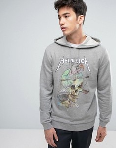 Худи с принтом Metallica ASOS - Серый