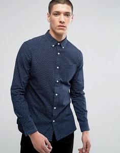 Приталенная рубашка с принтом крестиков Burton Menswear - Темно-синий