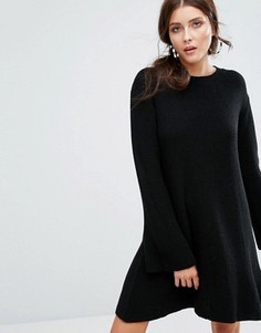 Свободное вязаное платье Boohoo - Черный