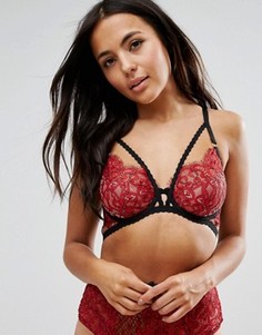 Красный бюстгальтер на косточках ASOS FULLER BUST PREMIUM Maisie 30DD-38G - Красный