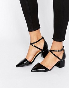 Черные туфли на среднем каблуке с имитацией крокодиловой кожи RAID Avia - Черный