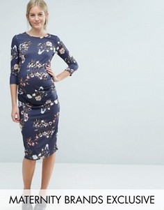 Облегающее платье с цветочным принтом Bluebelle Maternity - Темно-синий
