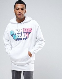 Oversize-худи с надписью ASOS - Белый