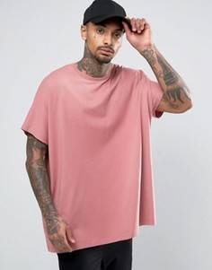 Розовая oversize-футболка из плотного трикотажа ASOS - Розовый