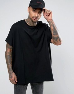 Черная oversize-футболка из плотного трикотажа ASOS - Черный