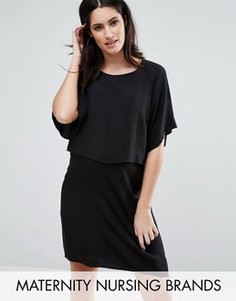 Двухслойное тканое платье Mamalicious Nursing - Черный Mama.Licious
